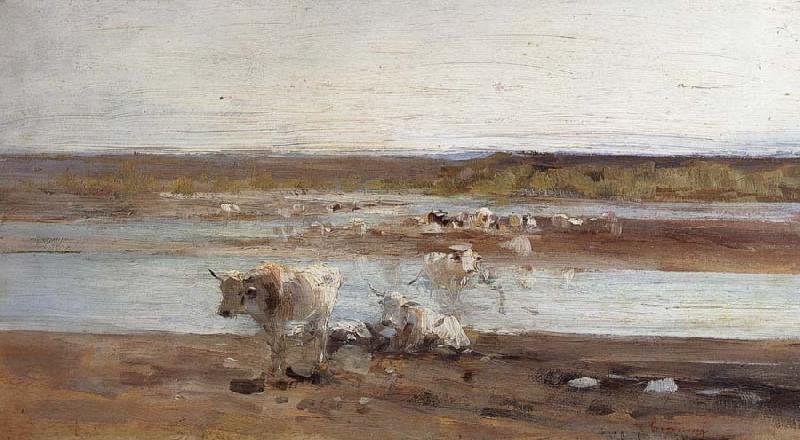 Nicolae Grigorescu Herd by the River oil painting picture